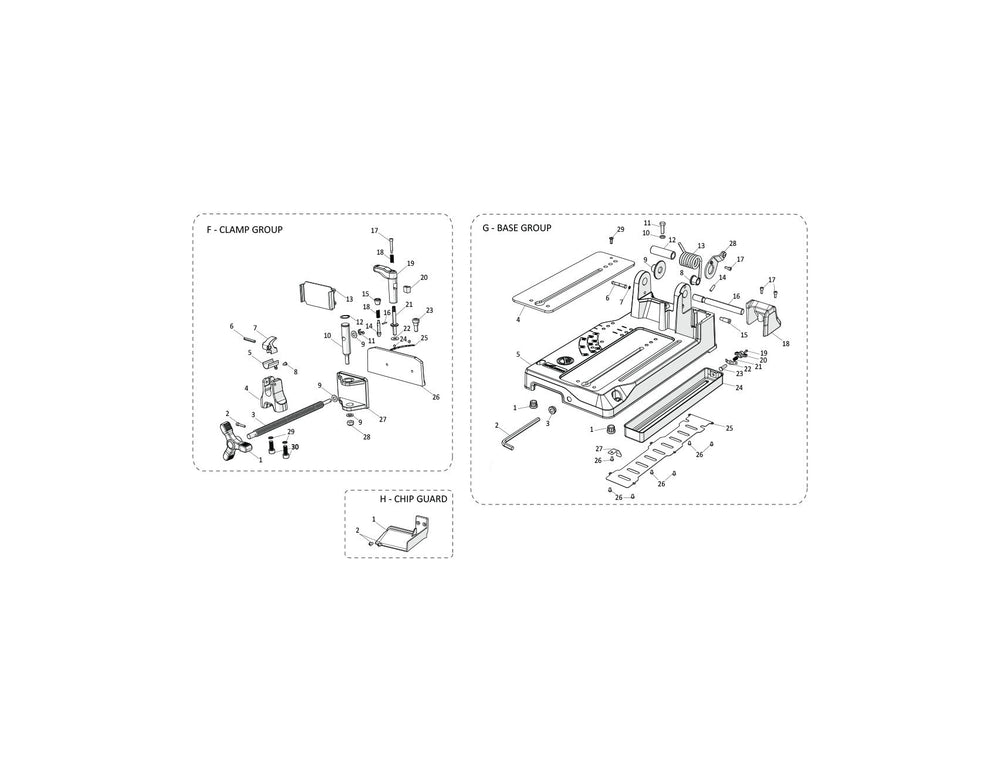 Evolution S355CPS Scie à tronçonner - Pièces détachées (Section de base)