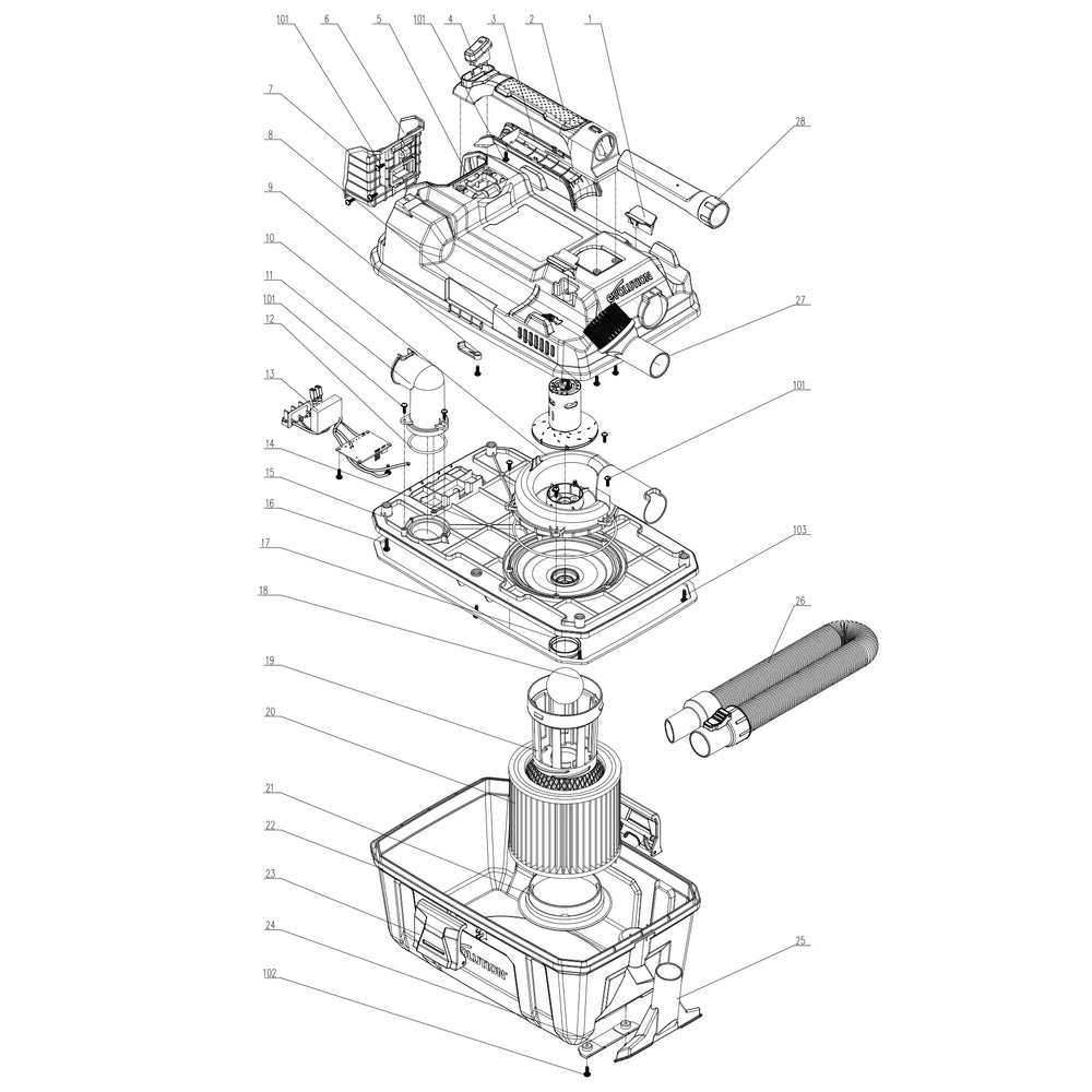 R11VAC-Li Aspirateur sans fil Pièces détachées