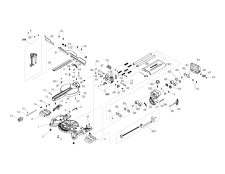 Evolution R255SMS & R255SMS+ Scie à onglet radiale - Pièces détachées (Section de base)