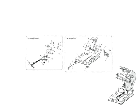 Evolution R355CPS Scie à tronçonner - Pièces détachées (Section de base)