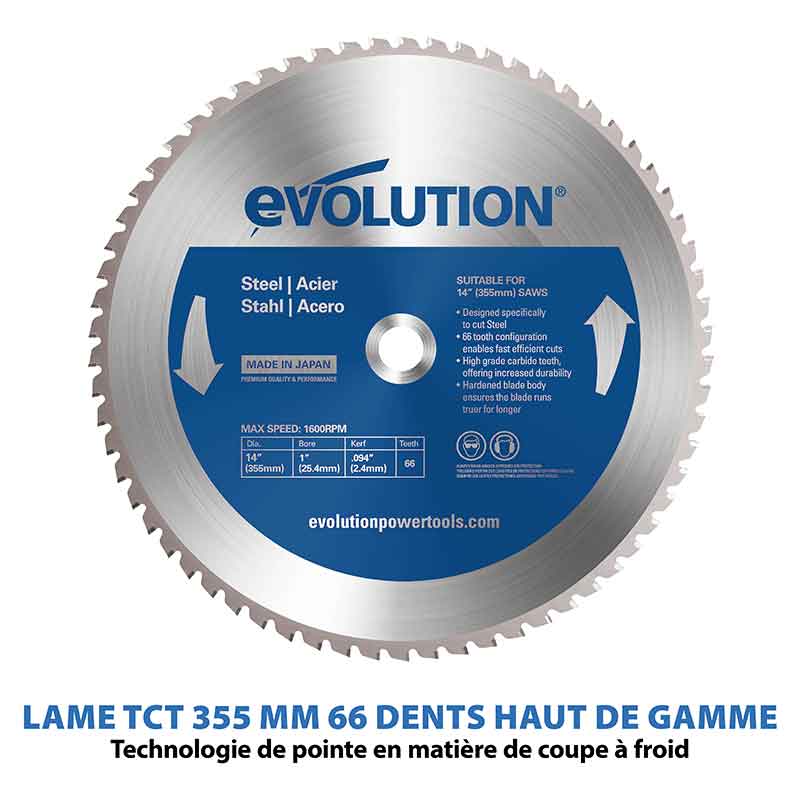 Pack Evolution : Scie à onglet 355mm Evolution S355MCS + Perceuse magnétique EVOMAG42