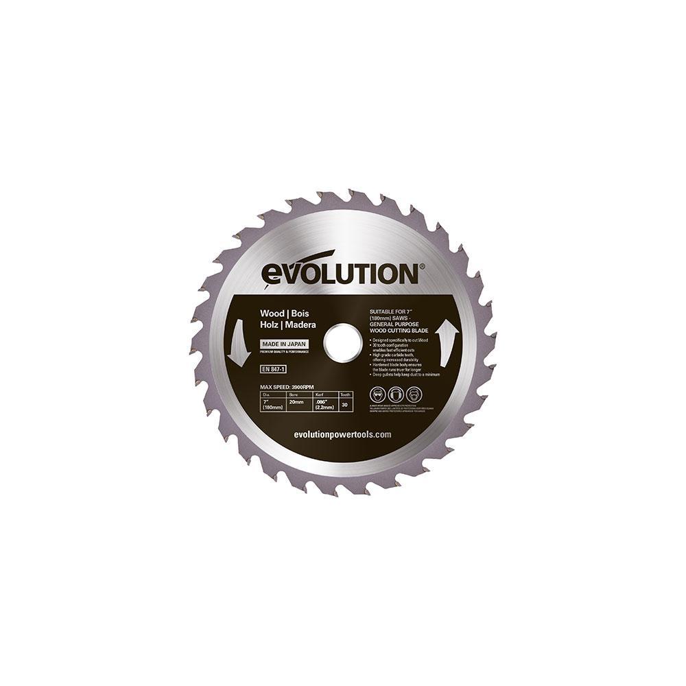 Lame bois Evolution TCT 180mm alésage de 20 mm pour scies circulaires
