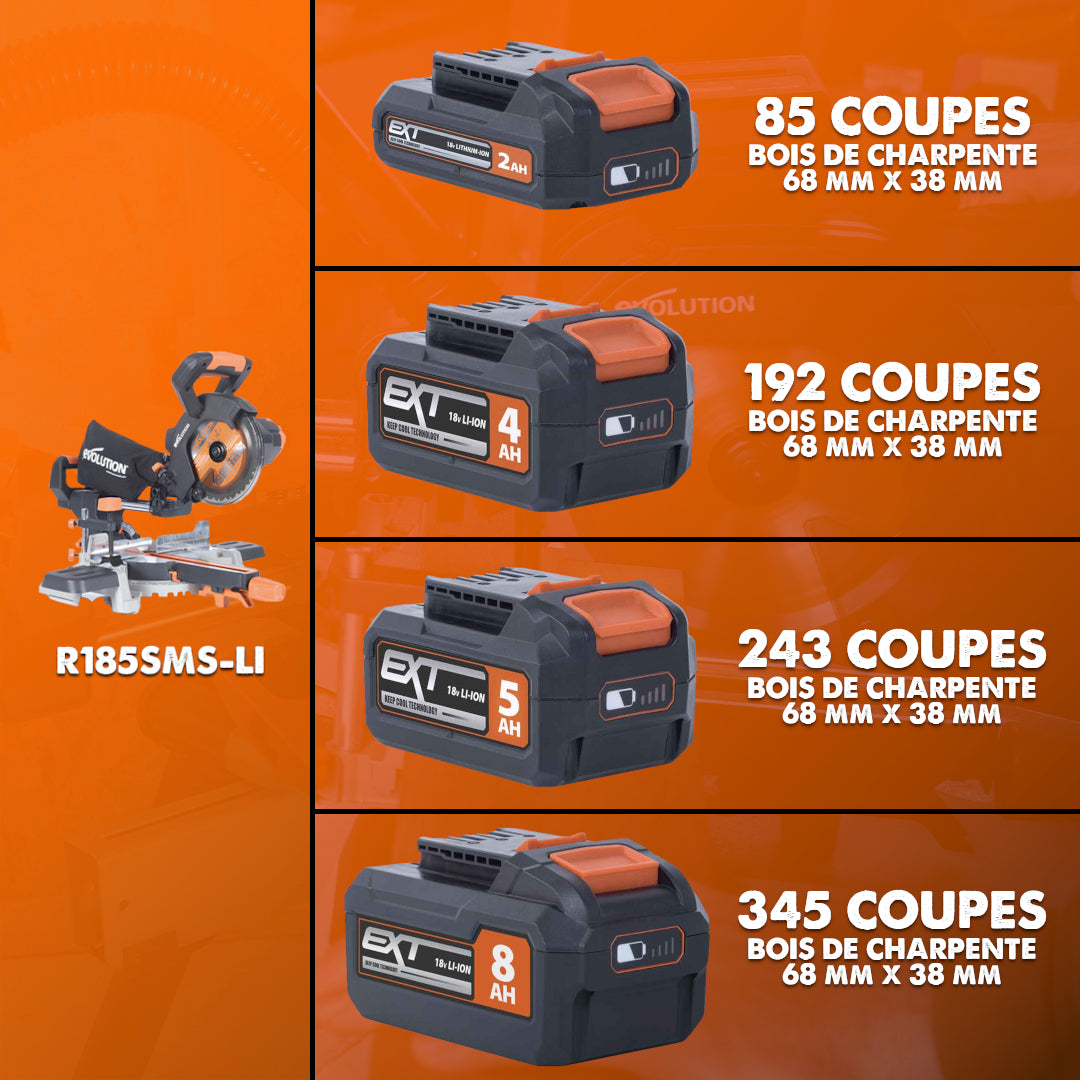 Batterie Li-Ion 8Ah 18V Evolution R18BAT-LI8