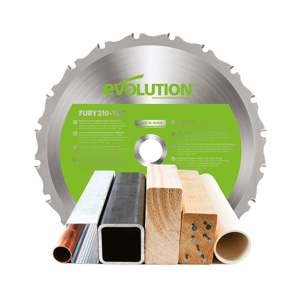 Scie à onglet électrique 210mm Evolution F210SMS avec lame multi-matériaux TCT (GRADE B)