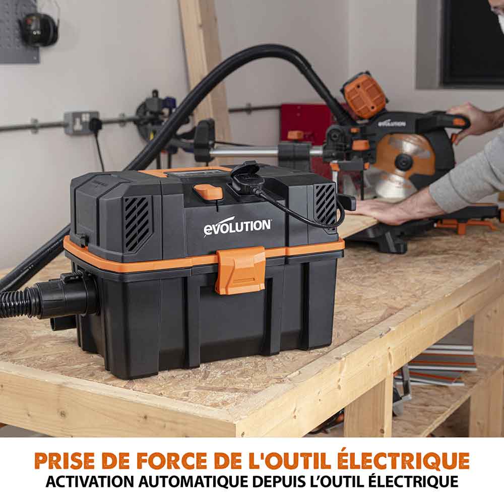 Aspirateur intelligent 15L Evolution R15VAC pour déchets secs et humides avec démarrage automatique (Start & Stop)