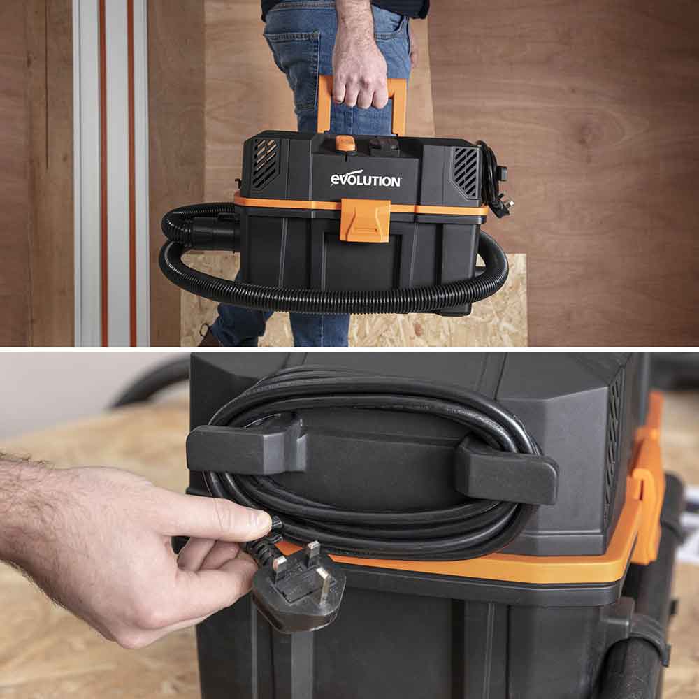 Aspirateur intelligent 15L Evolution R15VAC pour déchets secs et humides avec démarrage automatique (Start & Stop)
