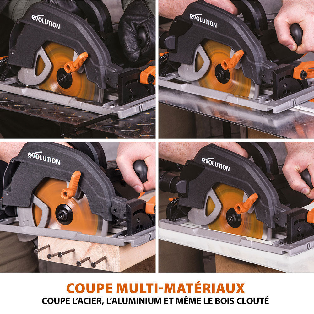 Pack Evolution : Scie circulaire 185mm R185CCSX+ avec lame multi-matériaux TCT + guide de coupe de 2,8m ST2800-G2 + Aspirateur 15L R15VAC avec démarrage automatique