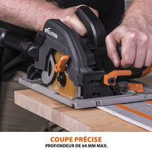 Pack Evolution : Scie circulaire 185mm R185CCSX+ avec lame multi-matériaux TCT + guide de coupe de 2,8m ST2800-G2 + Aspirateur 15L R15VAC avec démarrage automatique