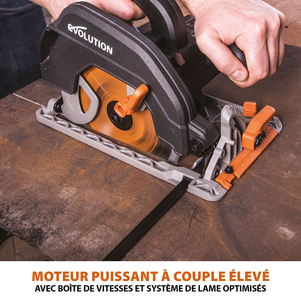 Pack Evolution : Scie circulaire 185mm R185CCSX+ avec lame multi-matériaux TCT + guide de coupe de 2,8m ST2800-G2 + Aspirateur 15L R15VAC avec démarrage automatique