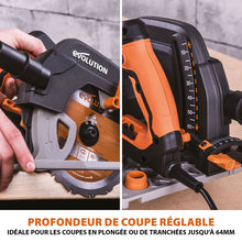 Pack Evolution : Scie circulaire 185mm R185CCSX+ avec lame multi-matériaux TCT + guide de coupe de 2,8m ST2800-G2 + Aspirateur 15L R15VAC avec démarrage automatique