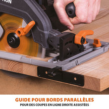 Pack Evolution : Scie circulaire 185mm R185CCSX+ avec lame multi-matériaux TCT + guide de coupe de 2,8m ST2800-G2 + Aspirateur 15L R15VAC avec démarrage automatique