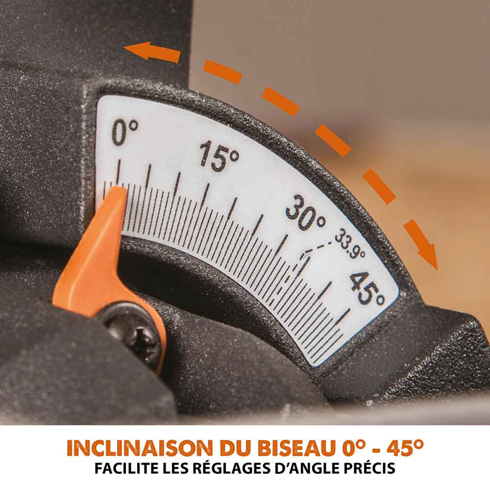 Scie à onglet électrique 185mm Evolution R185SMS+ avec lame multi-matériaux TCT