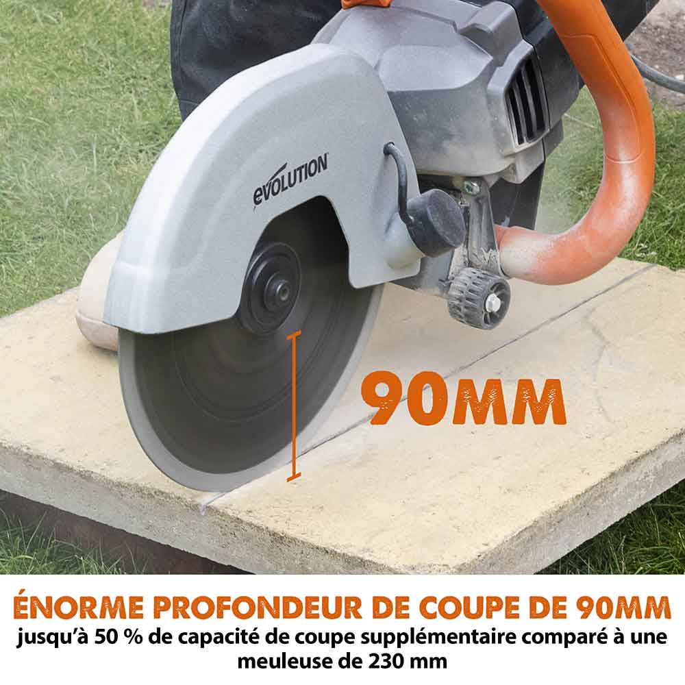 Scie à béton électrique 230mm Evolution R230DCT avec lame diamant