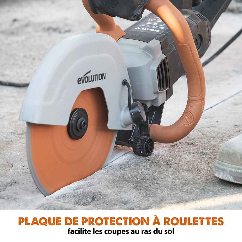 Scie à béton électrique 255mm Evolution R255DCT avec lame diamant premium