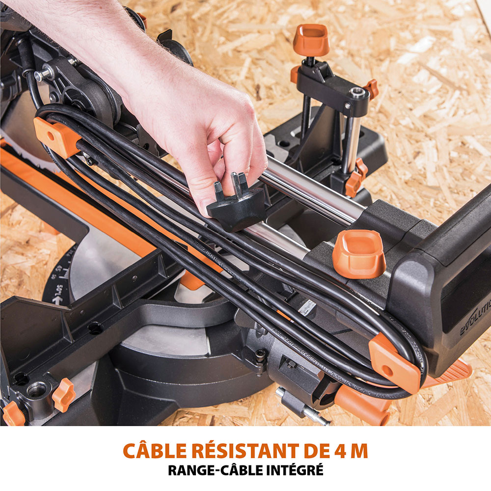 Scie à onglet électrique double biseau R255SMS-DB+ avec lame multi-matériaux TCT de 255mm