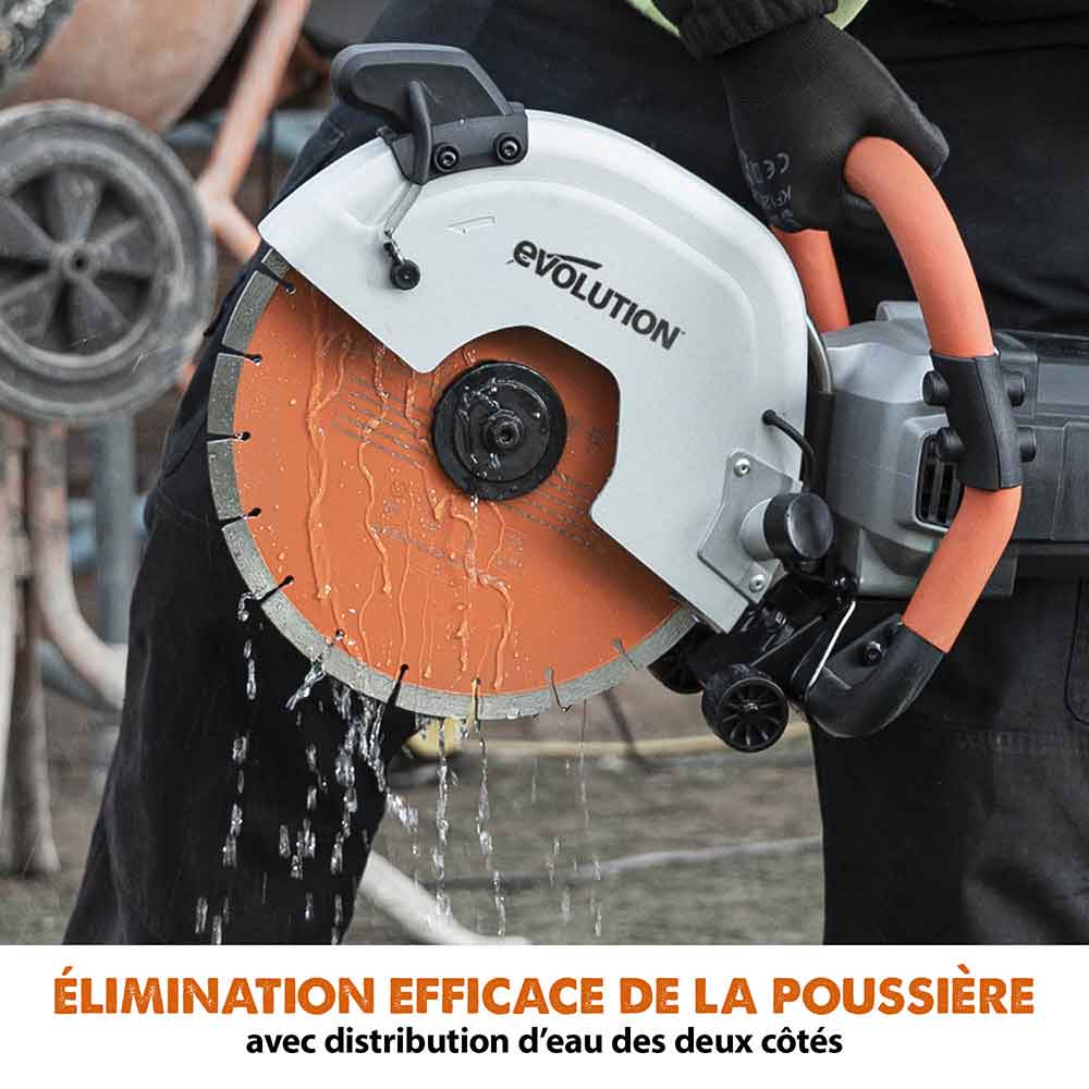 Pack Evolution : Scie à béton électrique 300mm R300DCT+ avec Lame diamant premium + Pompe à eau 15L à pédale