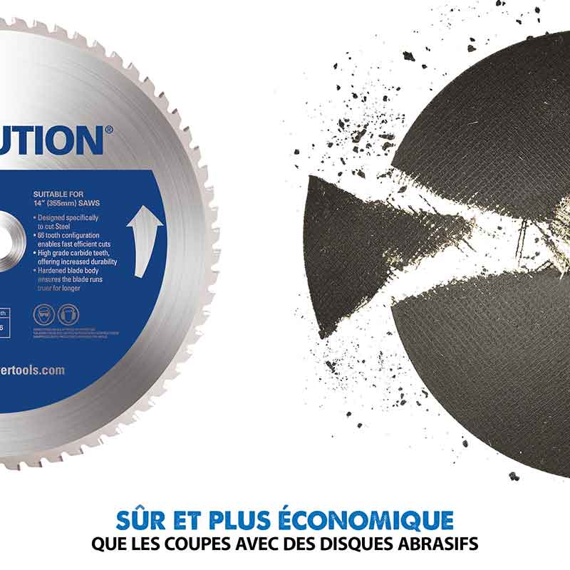 Scie à tronçonner 355mm Evolution S355CPS pour la découpe du métal