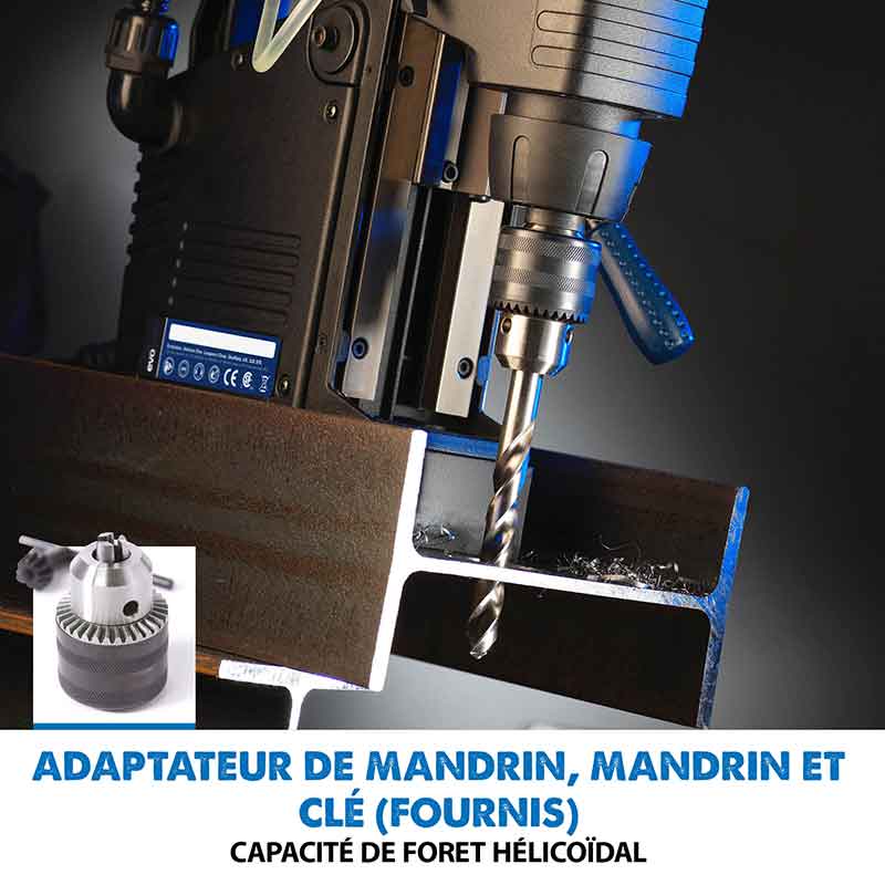 Perceuse magnétique industrielle 42mm Evolution EVOMAG42 pour le travail du métal