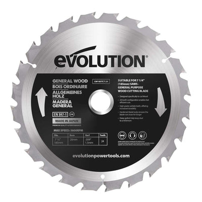 Lame bois TCT 185mm 24 dents alésage 20mm pour scie à onglet et scie circulaire