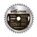 Lame à bois TCT 230mm 40 dents alésage 25.4mm Evolution pour scie circulaire