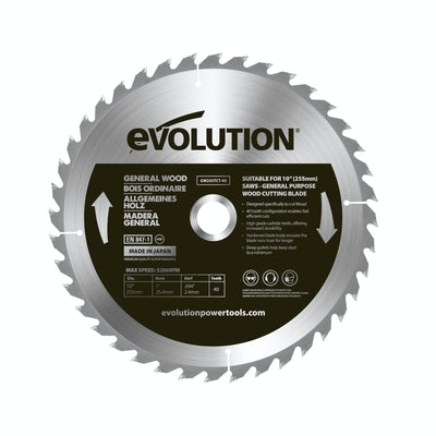 Lame bois TCT 255mm 40 dents alésage 25,4mm pour scie à onglet et scie sur table
