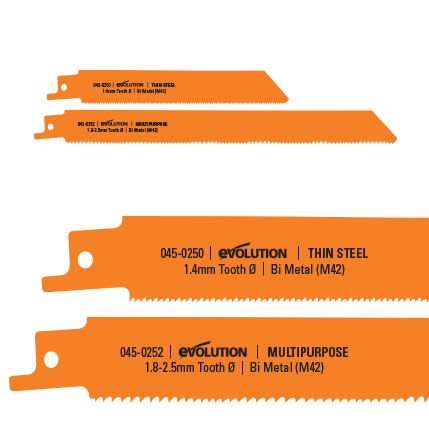 Kit de 2 lames multi-matériaux Evolution pour Scie sabre